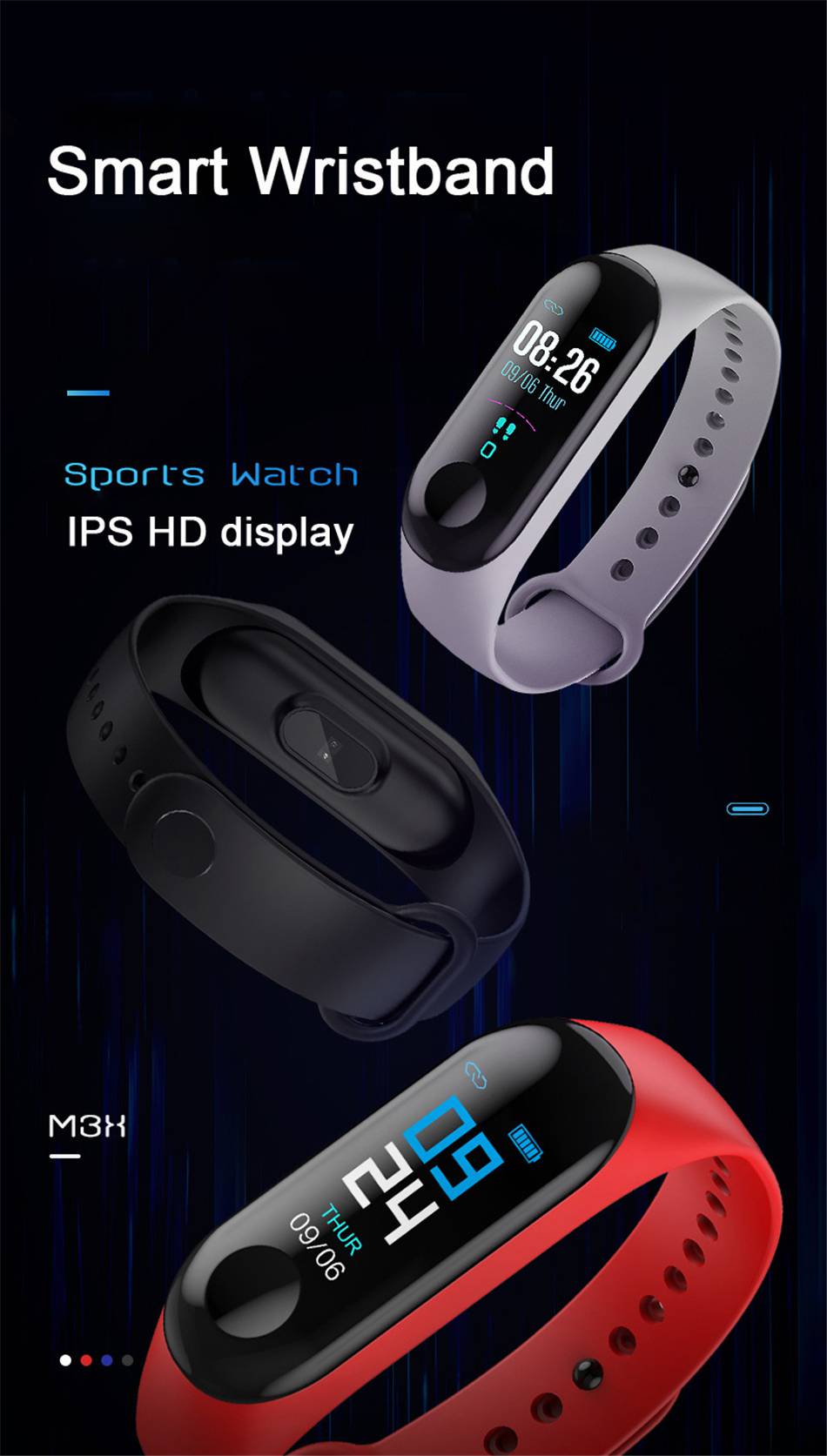 M6 Smart Band M3 With Heart Rate Monitor, Pedometer, Colour Counter, And  Health Tracking Compare To M4, M6, Y68, D20S From Esportset, $17.73 |  DHgate.Com