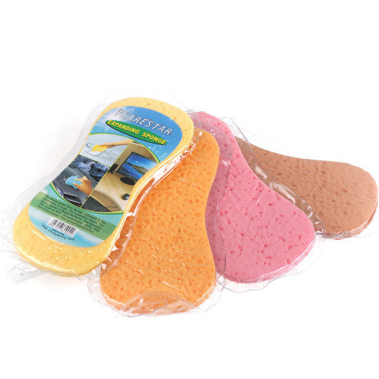 3pcs Car Wash Sponges Multi-Functional Sponge Multi-Color Cleaning Sponges with Vacuum Compressed Packing