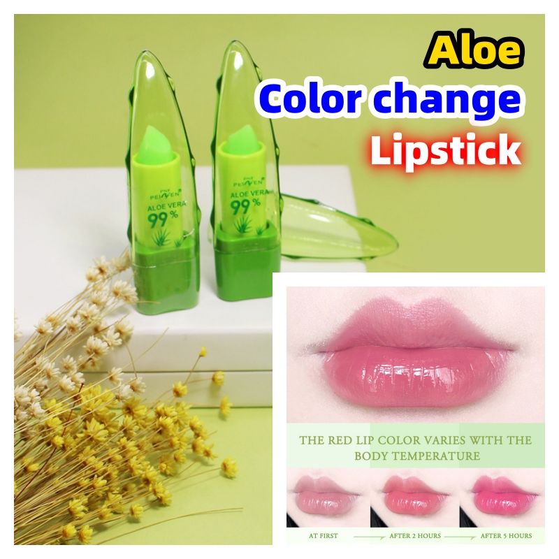 Aloe Vera Color Changing Lipstick Moisturizes, Moisturizes, Waterproof, Non Stick, Cup Lock, Long lasting CRRSHOP beauty care makeup free shipping