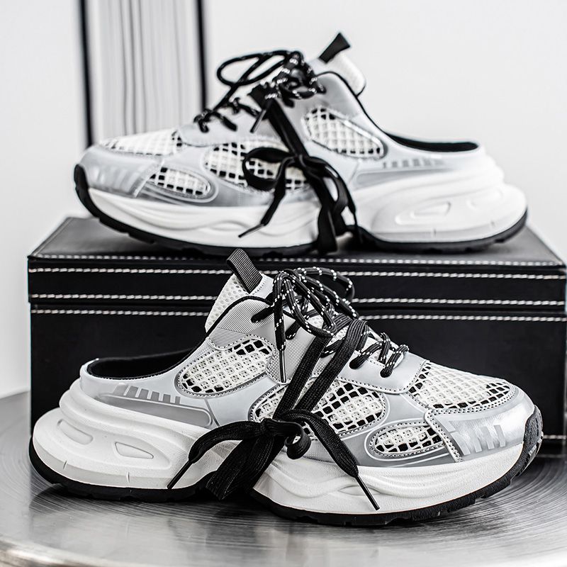 Youth Men Breathable Slip On Loafers Sneaker Teenagers Lace-Up Fashion Casual Footwears Male Platform Sports Shoes Daily Leisure