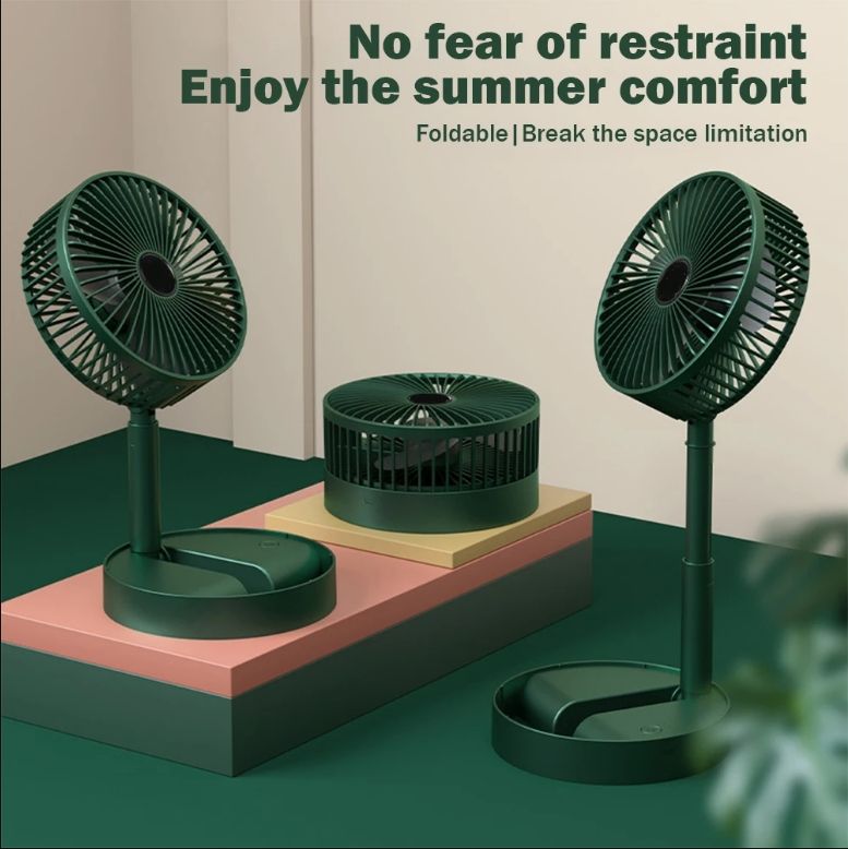 Mini Desktop Foldable Fan Portable Household USB Rechargeable Retractable Mute Fan Electric Adjustable LowNoise Long Standby Fan