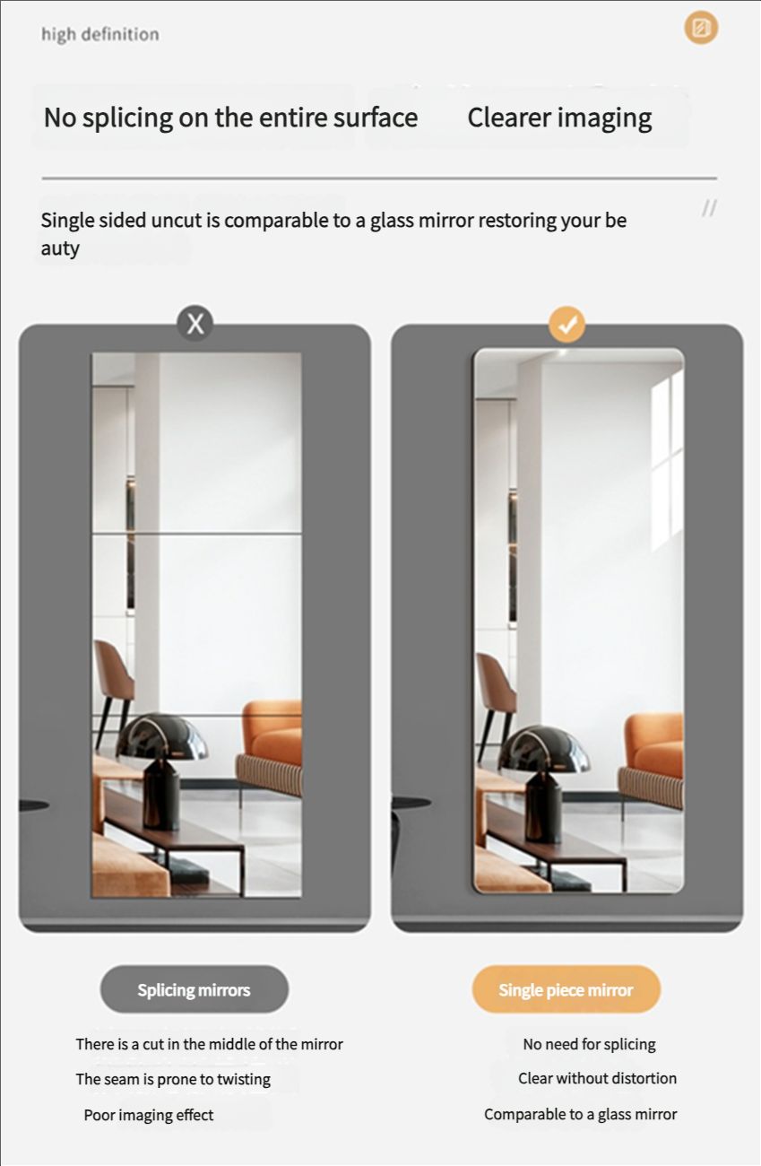 Acrylic mirror, high-definition self-adhesive soft mirror, wall mounted mirror, no deformation, no punching, bedroom, household full body fitting mirror