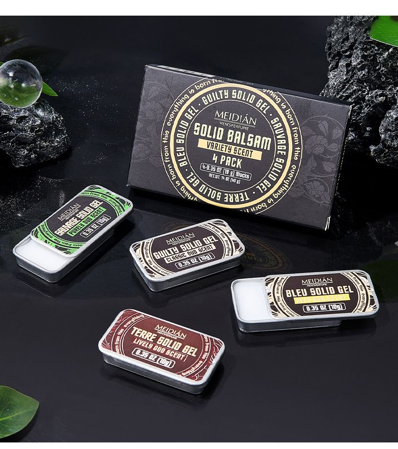 Viking Revolution 4 Pack Mens Colognes - 0.5 Oz Solid Perfume with Spiced Vanilla, Sweet Tobacco, Majestic Oud, Bergamot - Travel Wax Balm Cologne