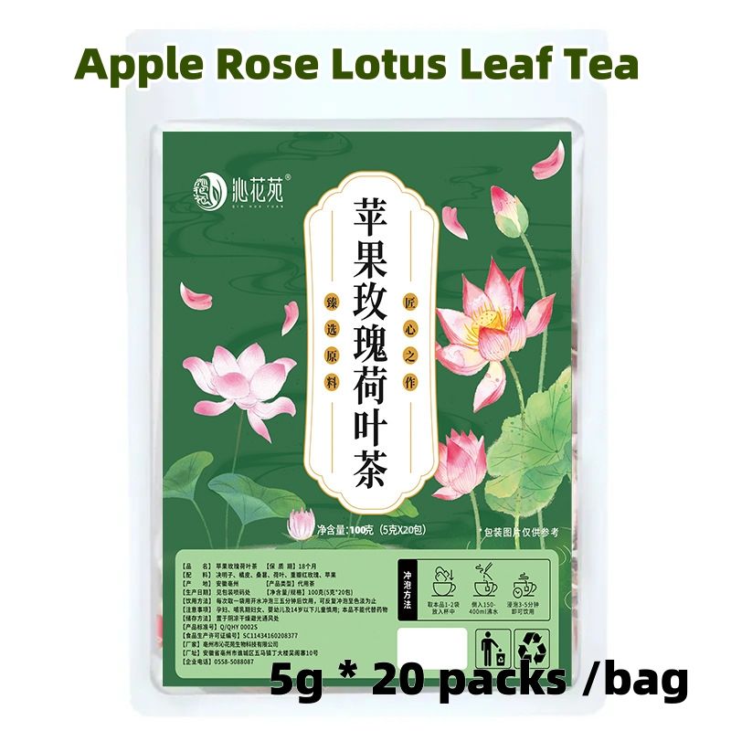 Chinese Tea Apple Rose Lotus Leaf Tea CRRSHOP Independent small packaging tea Mulberry Orange peel Cassia seed Authentic materialsApple Rose Lotus Leaf Tea 