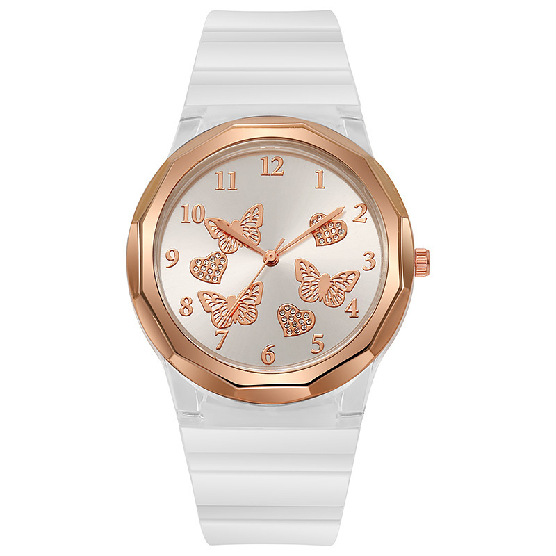918-2  sleek minimalist fashion with strap dial women's quartz silicone strap butterfly watch
