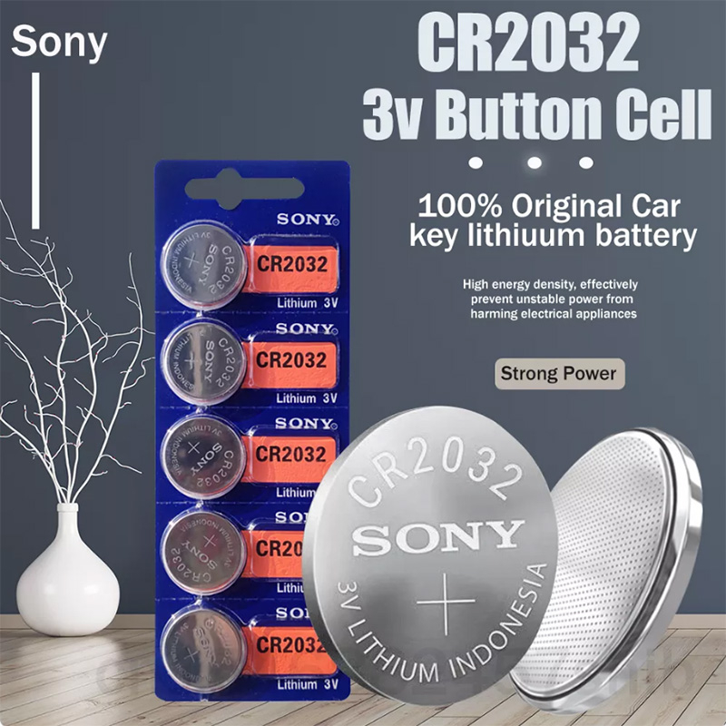 5pcs/lot Sony CR2032 CR 2032 DL2032 ECR2032 3V Lithium Battery For Toy Calculator Car Key Watch Remote Control Button Coin Cells