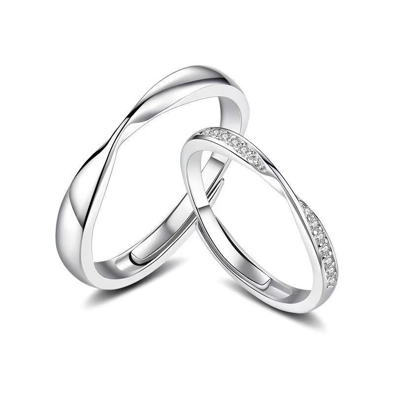 J173 Men and Women Wedding Couples Ring Opening Adjustable Alloy Ring