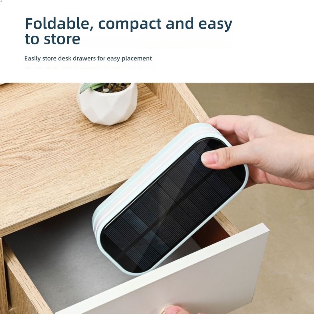 Solar Folding Children's Eye Protection Learning Desk Lamp - LED Rechargeable, Dormitory Reading Light