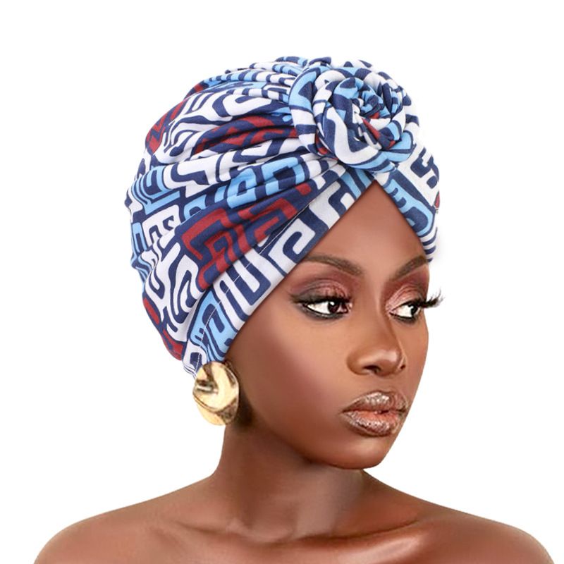 Colorful style headscarf flower headscarf hat elastic print hat sleeping hatstyle 2