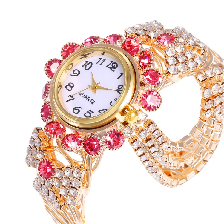 Wrist watch female jewelry Fashion trend lady watch Diamond insert number quartz Bracelet watch CRRSHOP women fashion trend present