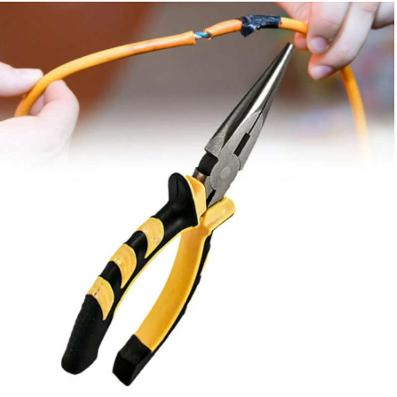 Tools power 8/6 inch multifunctional needle nose carbon steel pliers craft electrician pliers wire and cable scissors for circuit repair