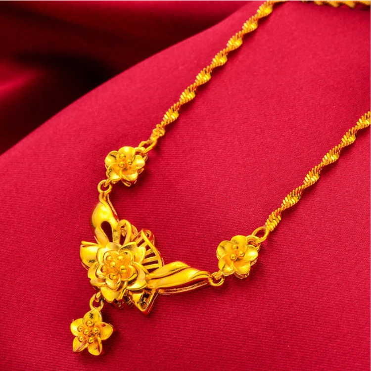 Gold necklace female jewelry Multi layered flowers CRRSHOP women lover fashion trend Christmas giftcolor  # 02
