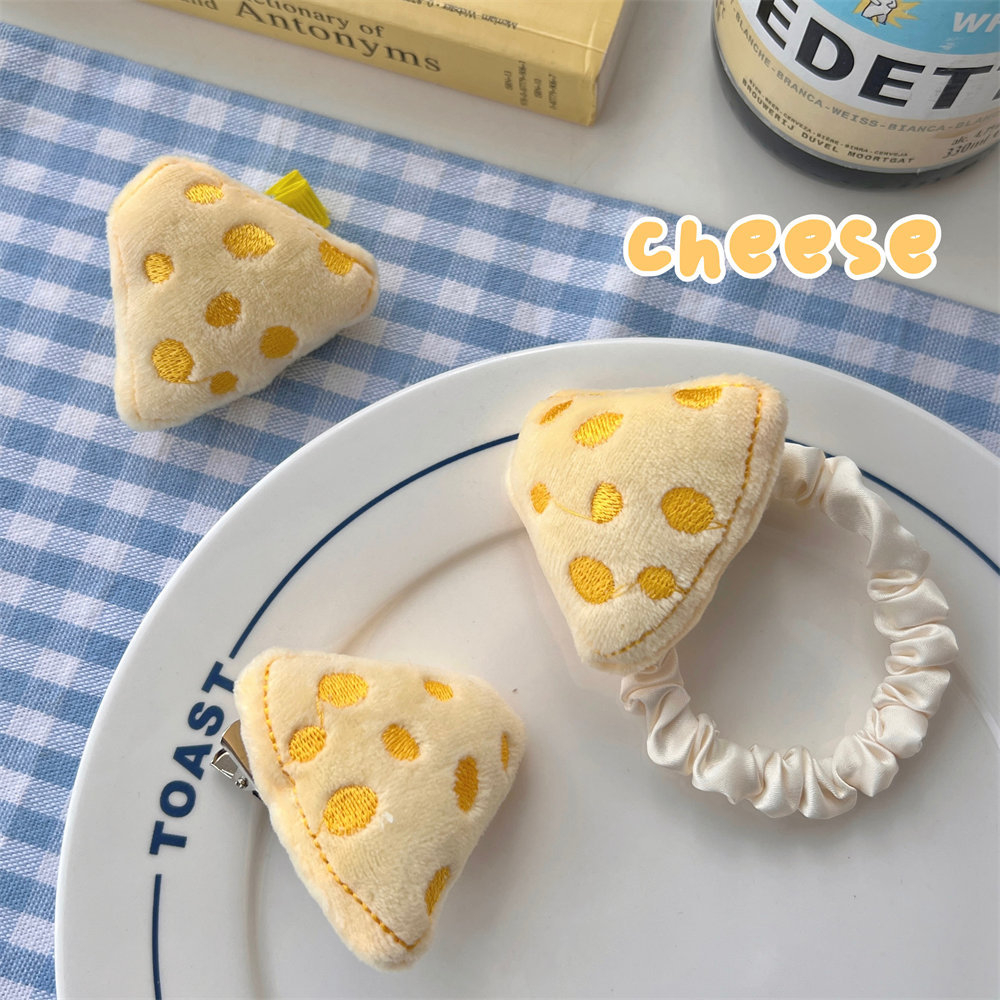 FQ1225 Women's Cute Cheese Cheese Brooch Hairpin Hair Cord Hair Ornament