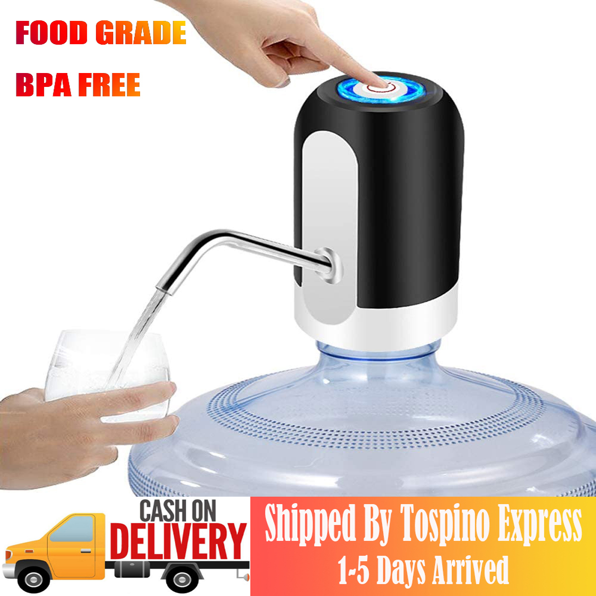 Portable Electric Water Bottle Pump Dispenser USB Charging Automatic Drinking Water Jug Pump