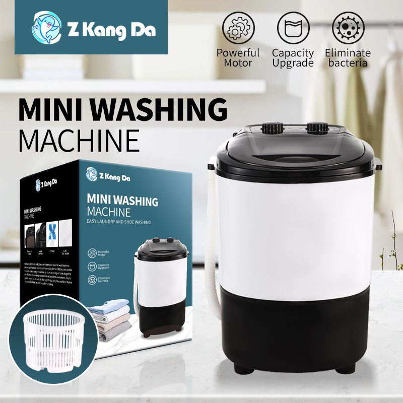 4.5KG Large Capacity Semi-Automatic Mini Washing Machine, Portable Compact Laundry Washer for Home Baby Underwear Clothing
