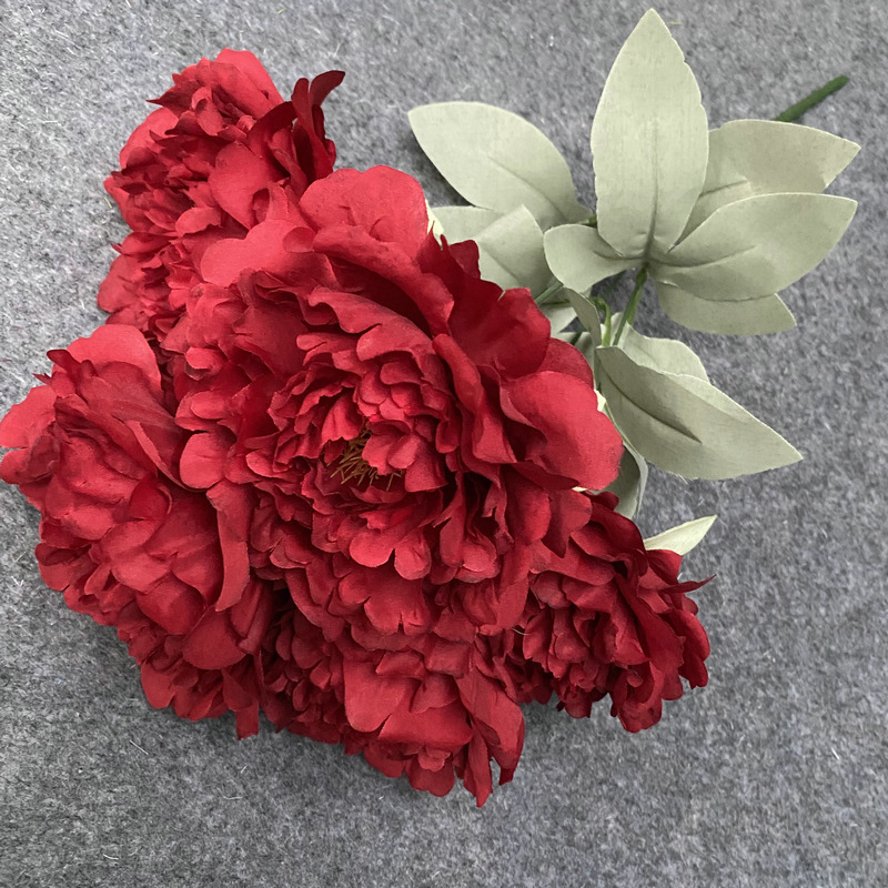 1 bouquet peony wedding hall arch gate road guide shooting props fake flower decoration simulation peony flower head
