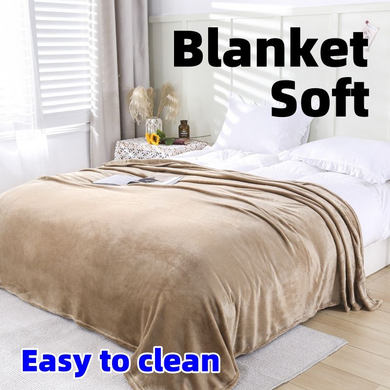Large size Coral fleece blanket Double sided fluff soft and comfortable Easy to clean free shipping Multiple colors Various Size