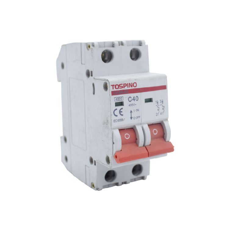 TOSPINO 2P Miniature Overload Short Circuit Breaker 400V Type C Mini Air Switch DIN Rail