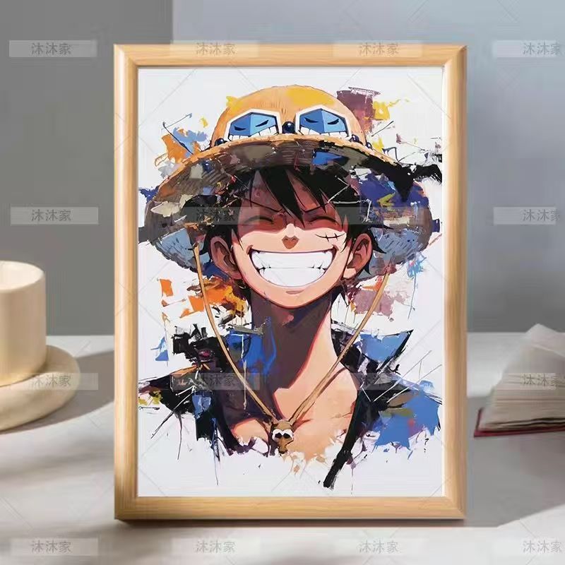 One Piece photo frame One Piece Luffy Handmade two-dimensional photo frame Japanese Zoro hand-painted friend gift