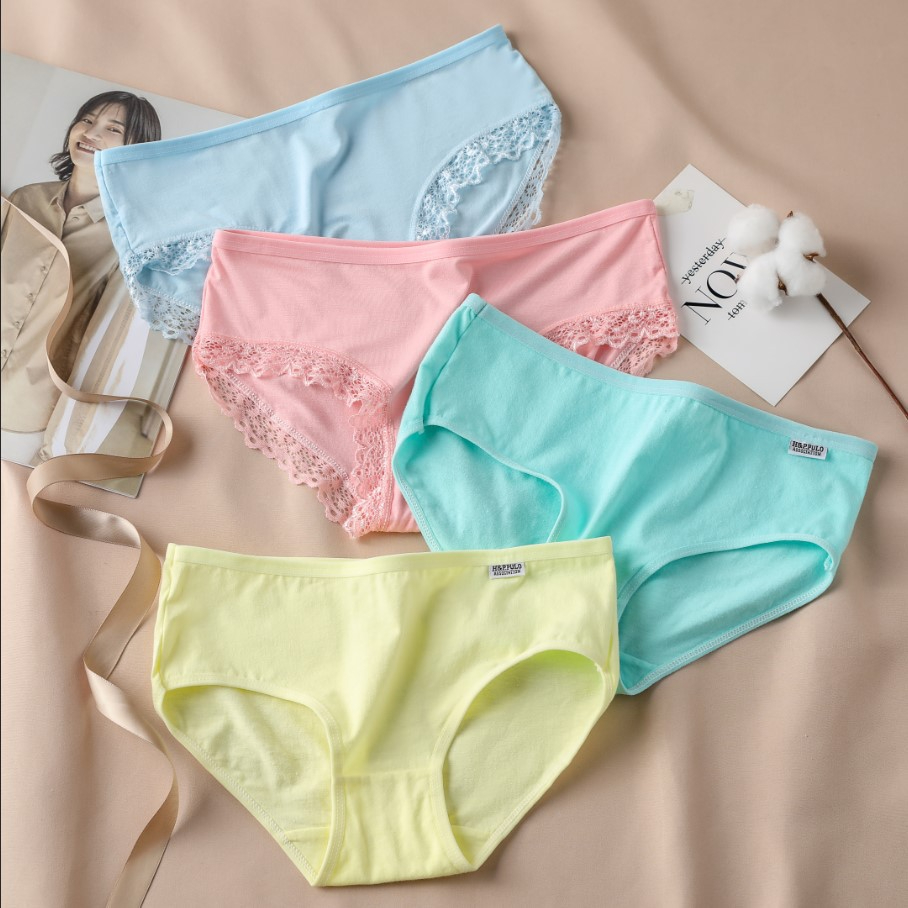 1/11Pcs/set Ladies Underwear Knickers Women's low waist lace Lingerie Solid Color Briefs Panties for 50-63kg