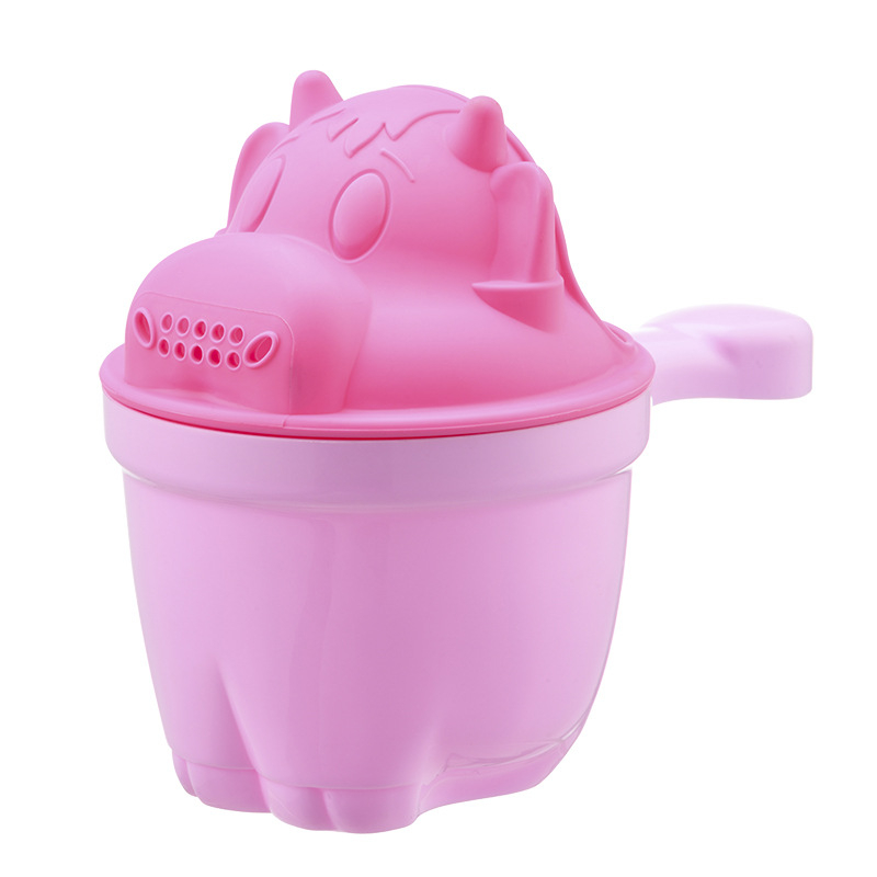 Kids Bath Tool Cartoon Pig Baby Bath Caps Cute Toddle Shampoo Cup Children Bathing Baby Shower Spoons Washing Hair Cup