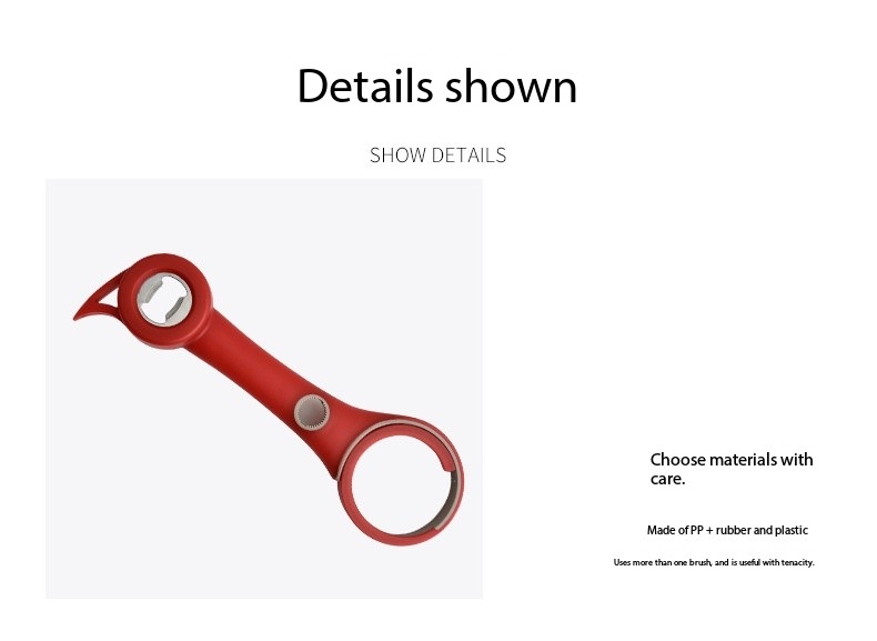 Plastic 4-in-1 Bottle Opener - Creative Multifunctional Lid Twist, Beer, and Can Opener for Home Use