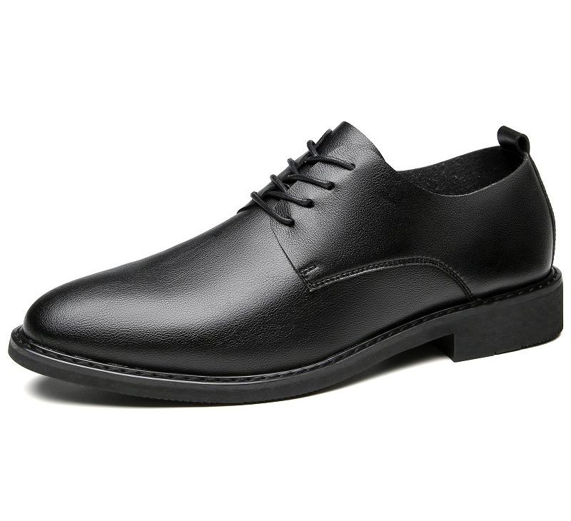 Oxford Shoe Leather Shoe Man New Spring Summer Formal Leather Shoes with Increased Height Inside Business Casual Men's Shoes Youth Comfortable Soft Sole Single Shoe Soft Surface