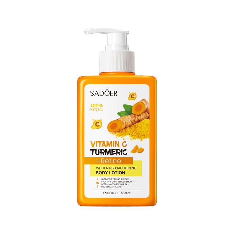 【Min. purchase 2 boxes (48 bottles/box, 1200 GHS/box). Unit price: 25 GHS/bottle】SADOER Vitamin C Turmeric & Retinol Whitening Body Lotion
