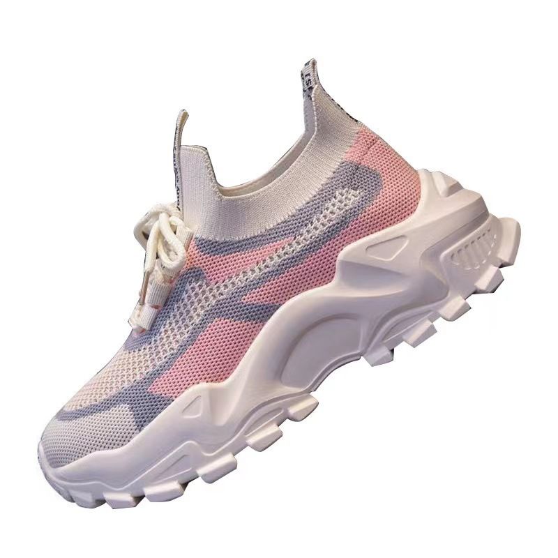 New Sports Women's Shoes With Internet Famous Breathable Soft Sole Casual Canvas Lightweight Running Thick Sole Fashionable Sports Shoes