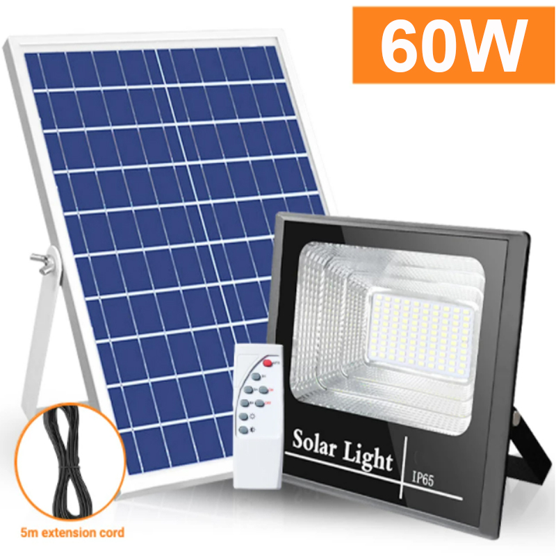 5pcs Glory Light Solar High bright LED Flood Light Waterproof 60W Outdoor Spotlight Pendant Light Solar Bulb with Remote Control