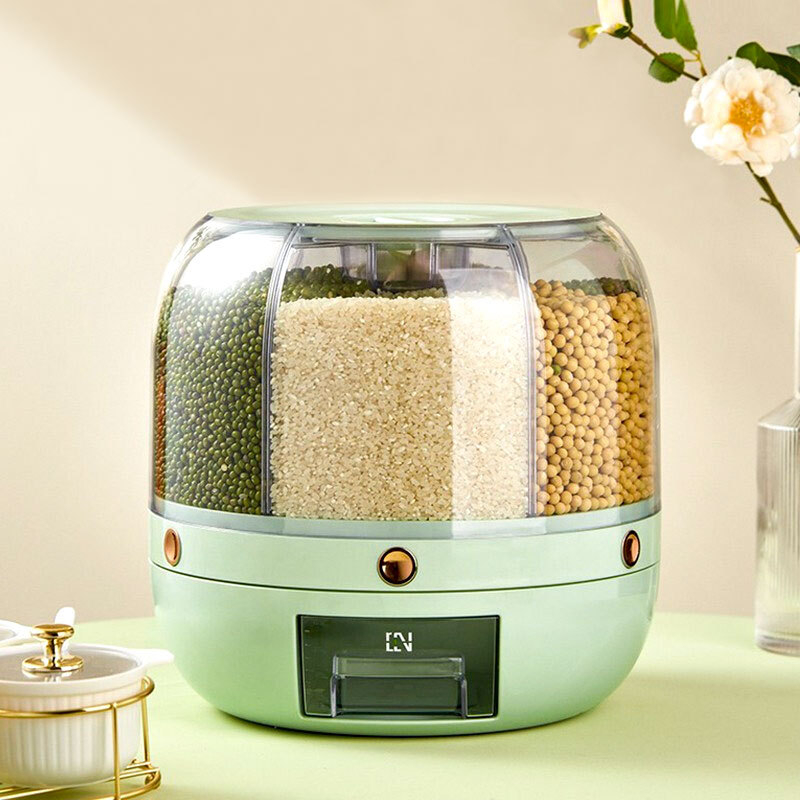 Y-6027 Meters Barrel Household Insecticide-Proof Moisture-Proof Sealed Grain Storage Box Sub-grid can Rotate the Rice Storage Box to Separate the Rice Cylinder
