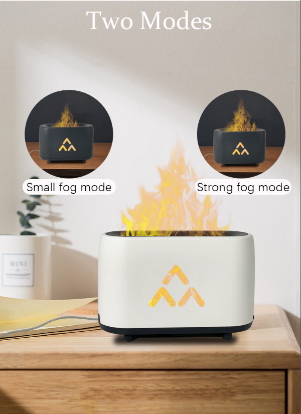 240ml Flame Humidifier Essential Oil Aroma Diffuser with Remote Control RGB Color Lighting Simulate Fire Effect