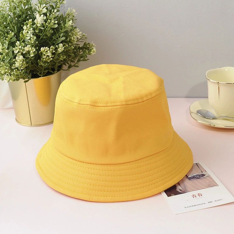 Sparsil Unisex Summer Foldable Bucket Hat Women Outdoor Sunscreen Cotton Fishing Hunting Cap Men Basin ChapeauYellow