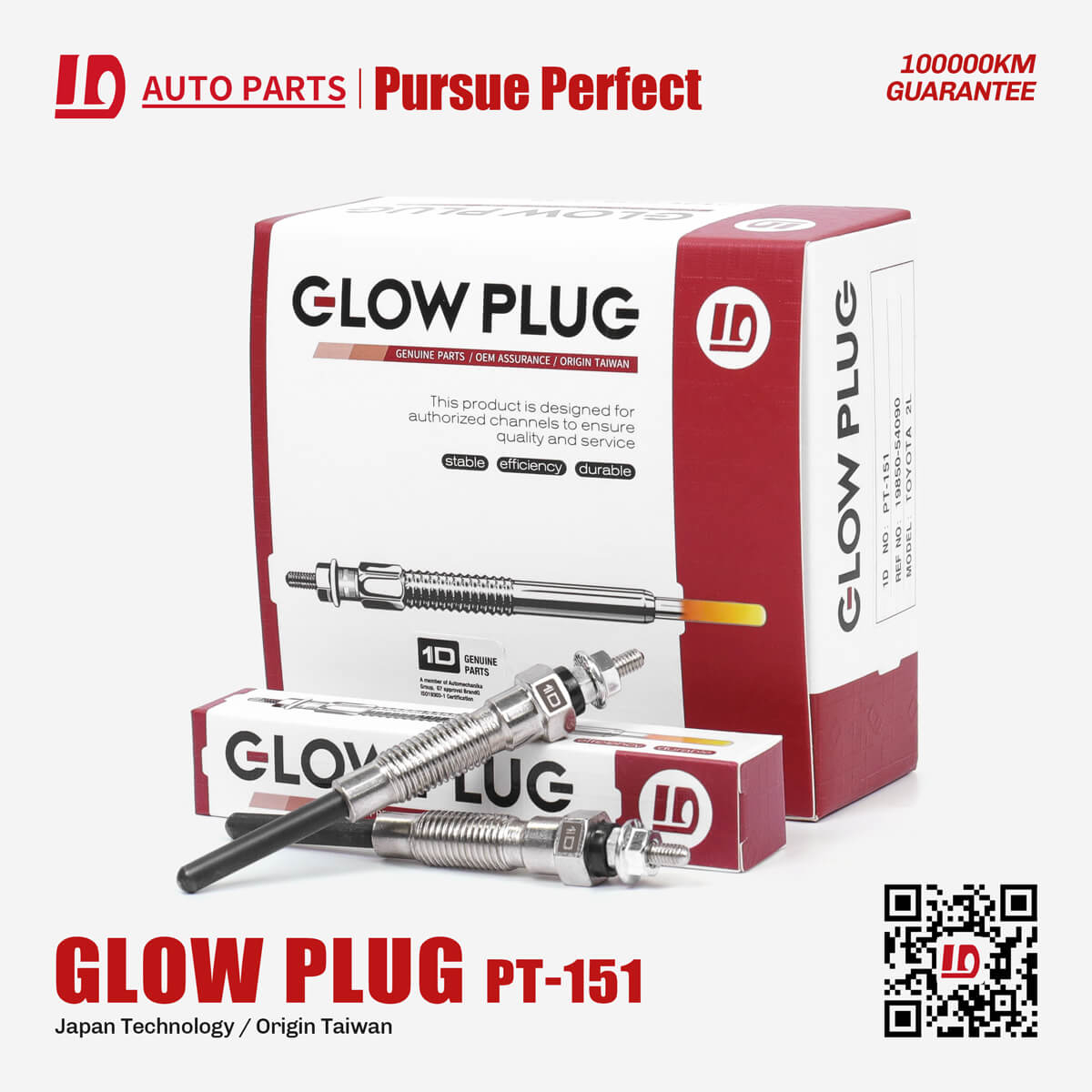 PT-151 19850-54090 1D Glow plugs For Japan engine spare parts 2L 10 pcs in a box/piece