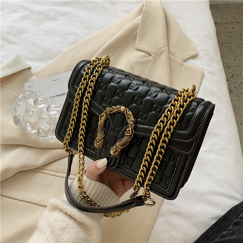 9635 Designer Bucket Bag Vegan Black Leather Chain Handbags Cross-body Women Hand Bag for Ladies
