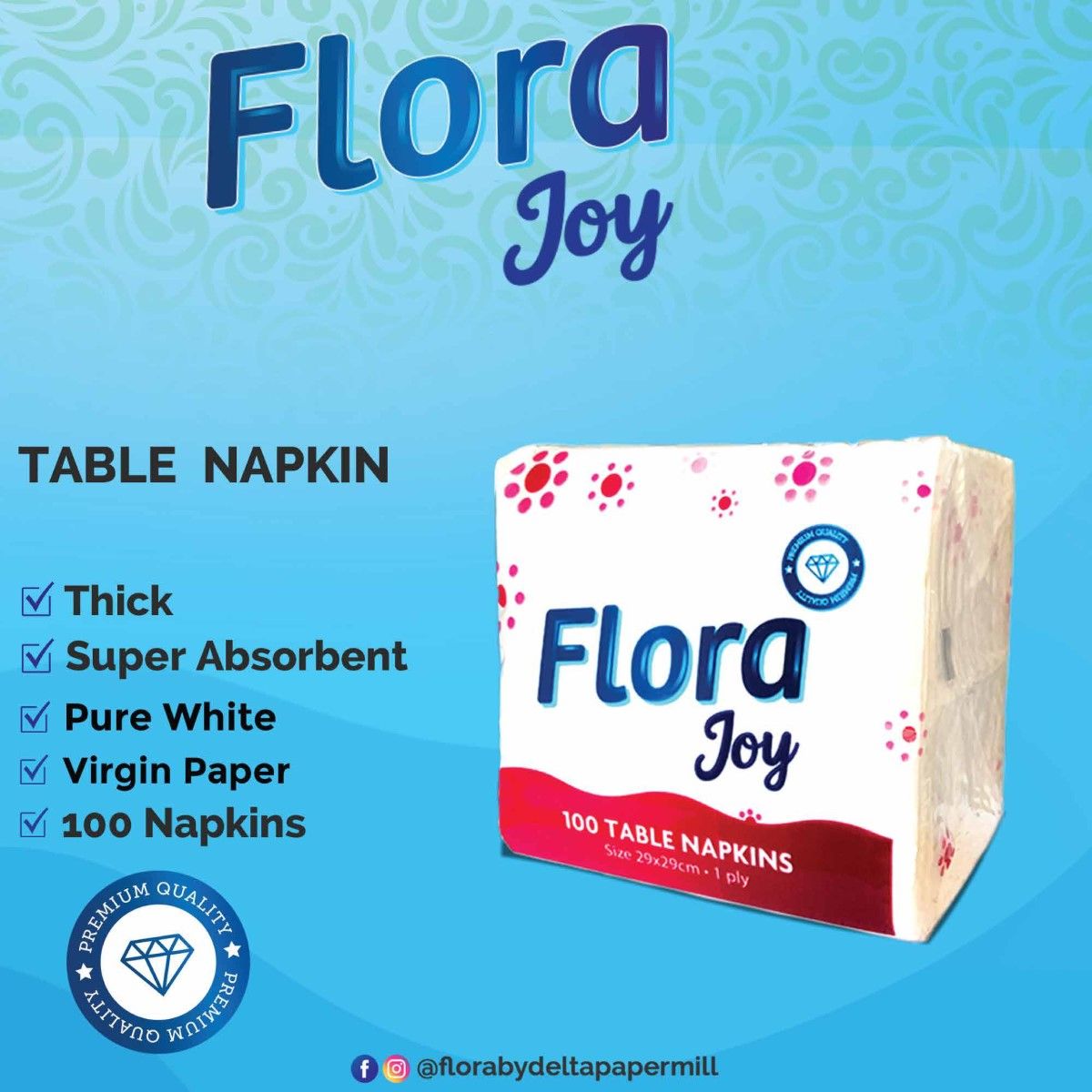 Flora Joy Table Napkin: 1PLY - 29cm 