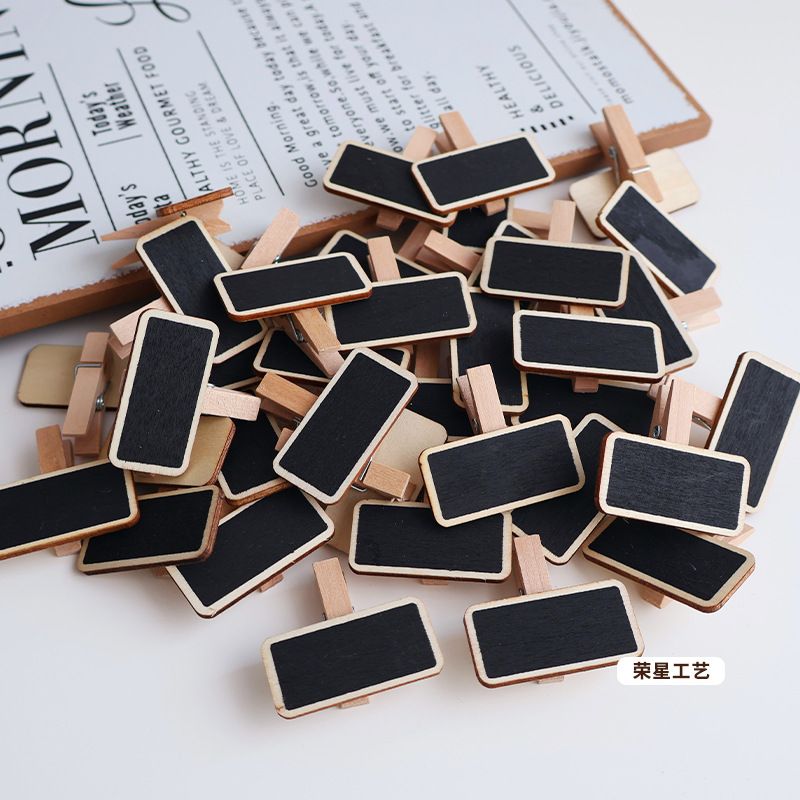Mini chalkboard clip wooden display price tag sticky note clip mini photo clip small chalkboard