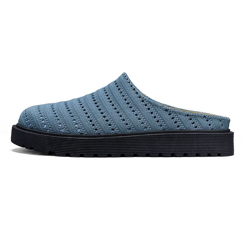 Youth Men Breathable Mesh Shoes Man Fashion Casual Flats Loafers Male Leisure Daily Slip On Footwears For BlackBlue
