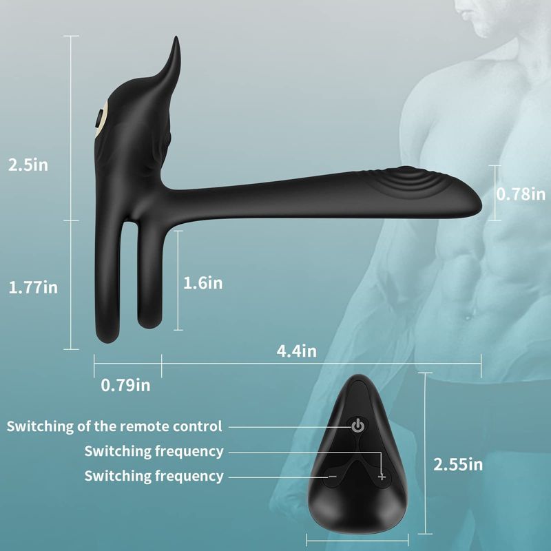 YY943 Vibrating Cock Ring, 3 in 1 Silicone Penis Ring with 10 Vibration Modes G-Spot & Clitoral Stimulator, Couple Vibrator Rechargeable Waterproof Adult Sex Toys with Remote Control for Men or Couples Play