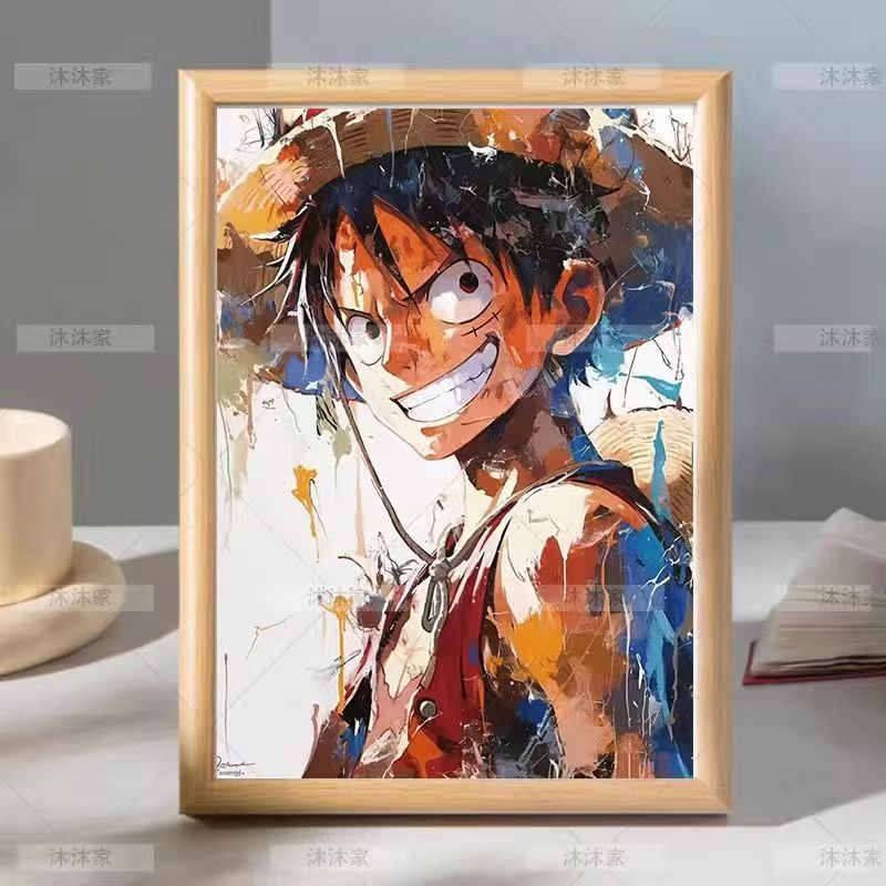 One Piece photo frame One Piece Luffy Handmade two-dimensional photo frame Japanese Zoro hand-painted friend giftLuffy4