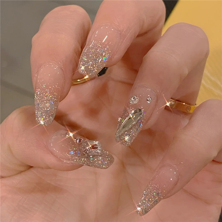 Fake nails with designs coffin artificial nails tips overhead press on nail false nails set nail art tools Accessories
