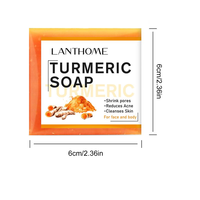LANTHOME Turmeric Soap Cleans Dirt and Rejuvenates Gentle Cleansing Face Soap