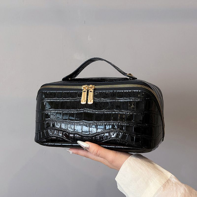 855667 Women Small Square Cosmetic Hand Bag Ladies Makeup Artist Storage Travel Toiletry Tool Kit Leather Handbag For Toiletries Bags