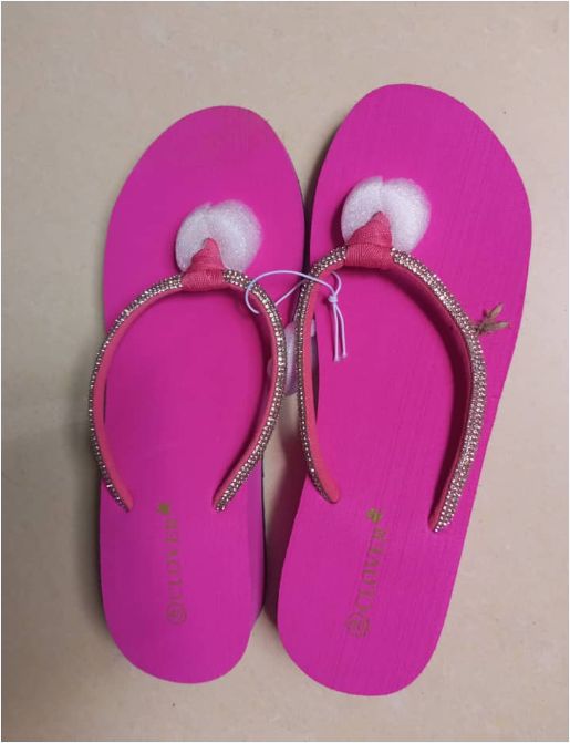 Wedge Slippers for Ladies-Waterproof Rhinestone flip flops slippers ladies
