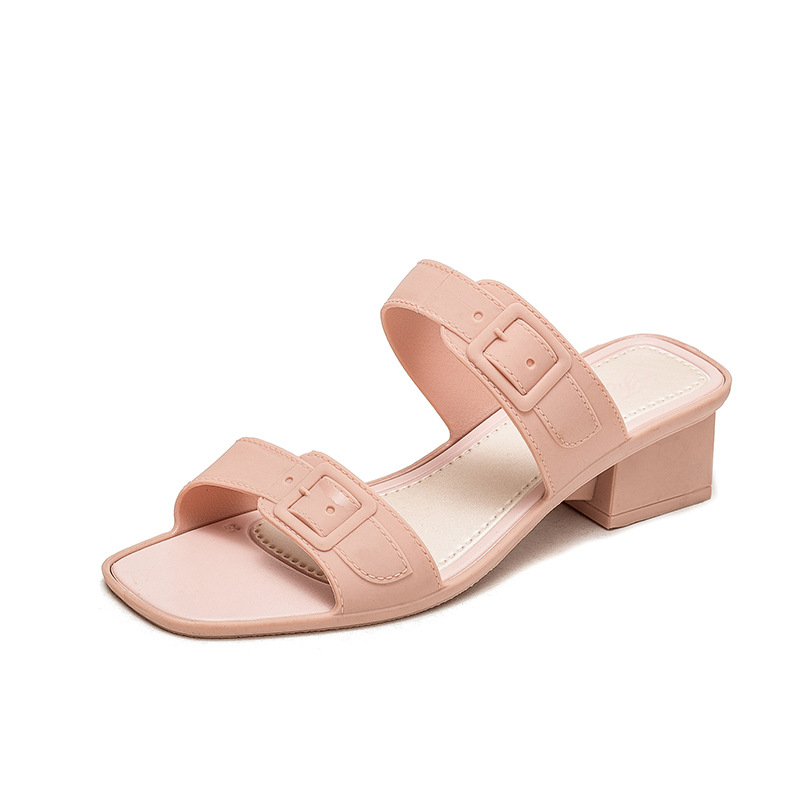 women's closed-toe heels, casual waterproof sandals, elegant girl slippers