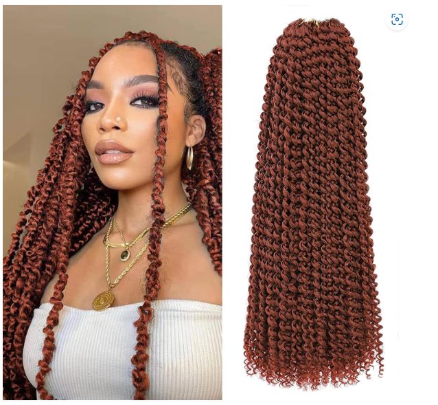 Obaasima Strands Twist Crochet Hair for Women Plait Passion Twists Braiding Hair Extension Copper Red (350#)