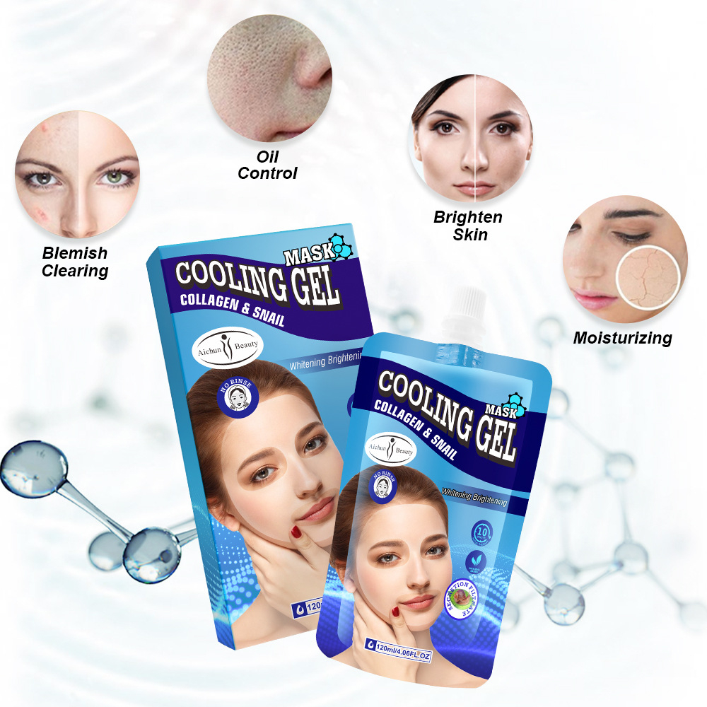 Collage & snail sleep mask cooling gel mask moisturizing brightening for all skin types