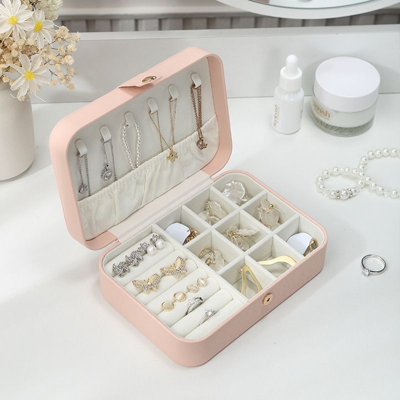 sp01230 Portable Jewelry Display Package Travel Earrings Necklace Ring Storage Case Velvet insert PU Leather Packing