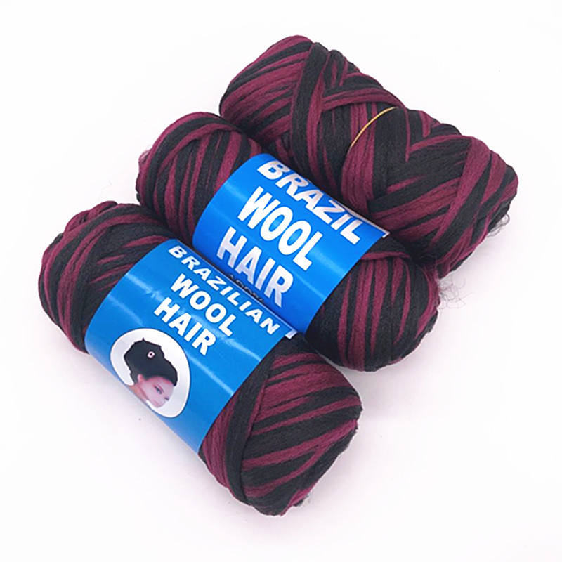 Brazilian Wool Hair 12 Roll Black Acrylic Yarn for African Hair Braiding Sengalese Twisting Jumbo Braids/Crochet Faux Locs/Wraps/Dreadlocks