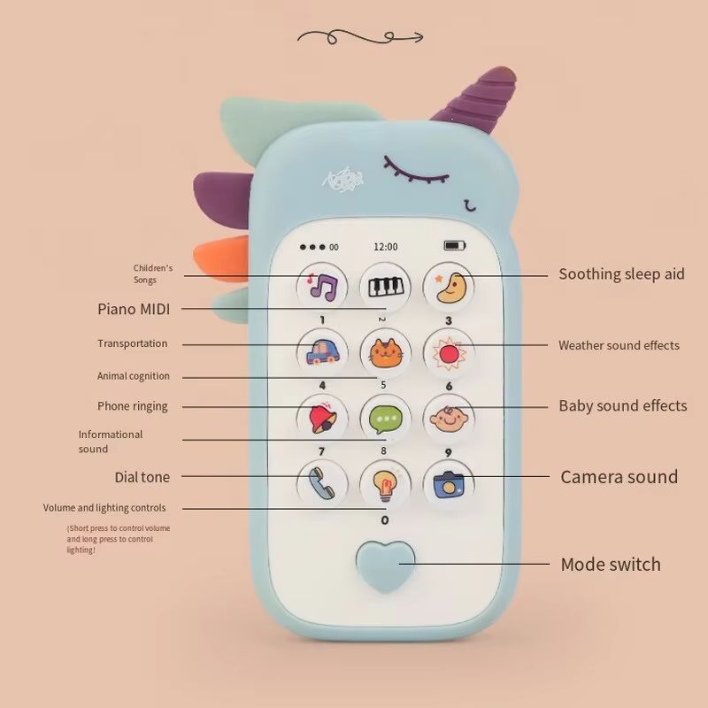 Baby Phone Toys Cute Telephone Teether Musical Voice Toy Early Educational Learning Machine Electronic Children Cellphone Gifts